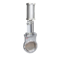 Vanne à guillotine à bride de haute qualité, pneumatique, en acier inoxydable, DN50-DN1200, applications pour les eaux usées et les boues, température normale, OEM/ODM