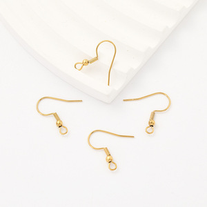 Ganchos para pendientes de acero inoxidable, chapados en oro, con cuentas, con resorte, en forma de gota, para la fabricación de pendientes, componentes para joyería. - Product Image 4