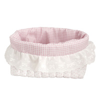 Panier de rangement élégant en dentelle plissée à pois, style Instagram, pour lingerie, cosmétiques, collations et articles divers