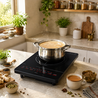 Cuisinière électrique multifonctionnelle infrarouge en céramique 2000W avec contrôle tactile, écran LED, verrouillage enfant et minuterie