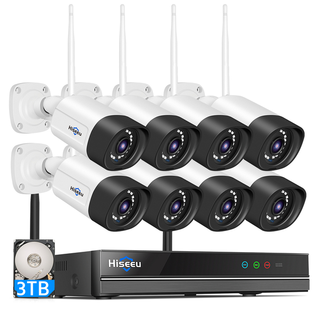 5MP IP66 Ai Smart 10 Channel 2-Way Audio Night Vision Indoor Outdoors Home Security System Cctv Wireless Camera Wifi Nvr Kit
