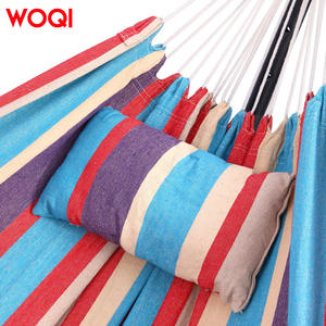 Hamaca doble Woqi con soporte, tela de algodón, plegable, columpio para interiores y exteriores, para adultos, recreación. - Product Image 2