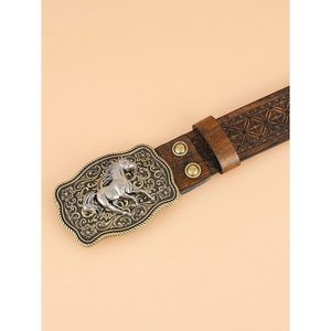 Ceinture Western pour femme FOXA avec boucle en alliage, en similicuir, motif floral, accessoire de tenue de cowgirl - Product Image 3
