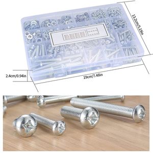 Carbon Steel Phillips Pan Head Screws Nuts Washers M3 M4 M5 M6 1080pcs <b>Set</b> Standard Grade A Hand Tool Kit - Product Image 2