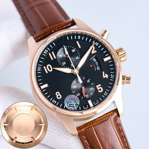 <b>Top</b> Quality Fashion Black Dial <b>Rose</b> Gold Case Automatic Sapphire Chronograph Luminous Date Display Mens High-end Luxury Watch - Product Image 2