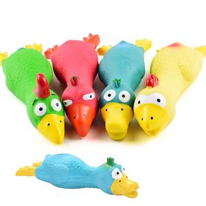 Di alta qualità eco-friendly peluche cane giocattolo in forme di pollo anatra uso quotidiano novità Pet squittio giocattoli urlanti pollo stile cartone animato - Product Image 1
