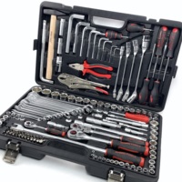 Juego de Herramientas para Reparación de Automóviles de 138 Piezas, Llave de Tubo para Automóvil, Taladro de Trinquete Rápido de Alta Calidad, Caja Roja