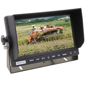 Écran LCD couleur TFT 9V-35V 7 pouces, caméra de recul de voiture, moniteur 1024x600 IPS, Mini moniteur TV avec entrée 2AV, télécommande et support