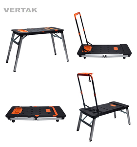 VERTAK 7 in 1 multi-funciton foldable mechanical portable garage workbench table folding wood work bench table for workshop