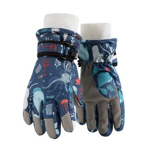 Gants de ski isolés en Taslon doré, personnalisables, vente en gros directe usine, pour enfants, sports d'hiver, chauds et imperméables - Product Image 4