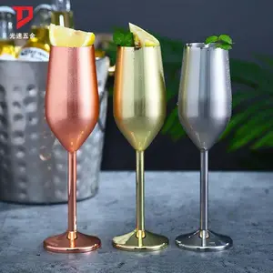 Copas de champán copas de Bar creativas copas de acero inoxidable de una sola capa copas altas copas de vino tinto