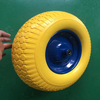 10 12 13 14 15 16 pouces PU mousse plat gratuit brouette roue et pneus pour Wagon chariot tondeuse à gazon camions à main