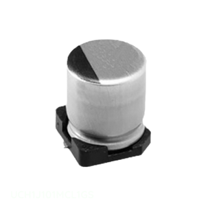 Condensateur à montage en surface UCH1J101MCL1GS 100 uF, distributeur agréé, CAP ALUM 63V POLAR - Product Image 1