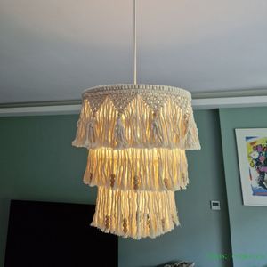 Accessoires de décoration suspendus en coton tissé 100% avec franges en feuille respirante pour lustre, mariage, anniversaire et fête - Product Image 2
