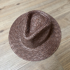 Chapeau Fedora classique à large bord en paille pour <span class=keywords><strong>femme</strong></span>, respirant, tissé, chapeau <span class=keywords><strong>de</strong></span> soleil d'été avec couronne encastrée, protection UV, chapeau Panama pour les vacances - Product Image 3