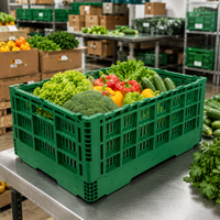 Bac de rangement pliable en plastique durable pour fruits et légumes frais du marché