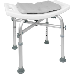 Tabouret de douche rembourré (150 kg), chaise de salle de bain pour personnes âgées, blanc KMINA K30018 - Product Image 6