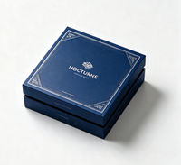 Boîte cadeau rigide à clapet personnalisée avec estampage à chaud de luxe, logo personnalisé, insert en velours pour emballage de bijoux, cosmétiques et parfums
