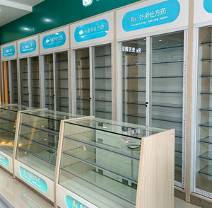 מדפי בית מרקחת מפלדה לתלייה על קיר עם דלת זכוכית ניתנת לנעילה, פאנל אחורי מחורר ומדפים מתכווננים - Product Image 3