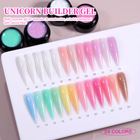 Gel de construction sirène 24 couleurs, sans HEMA ni TPO, auto-nivelant, nude, sans chauffage, pour extension d'ongles français, marque privée