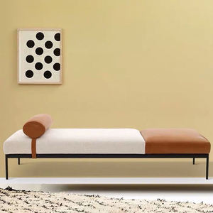 <span class=keywords><strong>Banc</strong></span> en cuir et tissu au design unique, cadre en métal, chaise <span class=keywords><strong>d</strong></span>écontractée, <span class=keywords><strong>canapé</strong></span>, salon, grossiste - Product Image 2