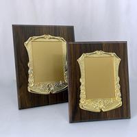 Plaque en bois personnalisée, certificat, récompense, plaque en métal doré, argenté, noir, plaque de certificat en bois