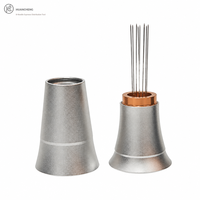 Outil WDT à 8 aiguilles de 0,4 mm pour expresso, distributeur de café en aluminium avec support pour une extraction uniforme, accessoires pour barista