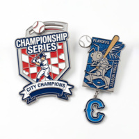 Pins de baseball personnalisés directement de l'usine, faible MOQ, vente en gros, badges en alliage de zinc, pins de baseball échangeables