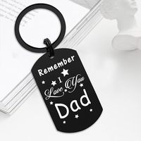 Cadeau porte-clés en acier inoxydable pour papa Remember I for Love You-Cadeau de joyeux anniversaire et de fête des pères de la part de sa fille/fils