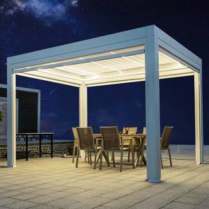 Gazebo en métal Pergola Gazebo <span class=keywords><strong>Abri</strong></span> de <span class=keywords><strong>jardin</strong></span> extérieur Toit métallique rétractable - Product Image 3