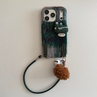 Coque de téléphone XP1450 à motif color block et animalier compatible avec iPhone 17/16 PRO, étui en peluche dessin animé pour iPhone 15/14P, nouveau design créatif