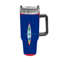 Gobelet isotherme 40 oz avec drapeau de la Grenade, en acier inoxydable à double paroi, anti-fuite, pour boissons chaudes et froides, thé et eau