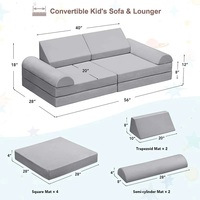 Canapé modulaire en mousse souple YOBO Factory, 8 pièces, emballé sous vide, pour enfants, pour la créativité et les jeux dans la chambre des enfants