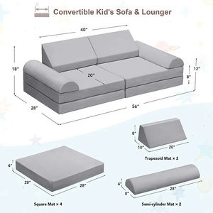 Canapé modulaire en mousse souple YOBO Factory, 8 pièces, emballé sous vide, pour enfants, pour la créativité et les jeux dans la chambre des enfants - Product Image 2