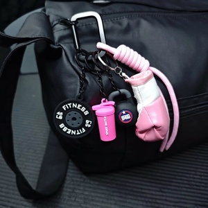 맞춤형 로고 3D 미니 요가 스포츠 용품 PVC 키체인 세트 복싱 글러브 피트니스 케틀벨 바벨 피스 가방 펜던트 키체인 - Product Image 6