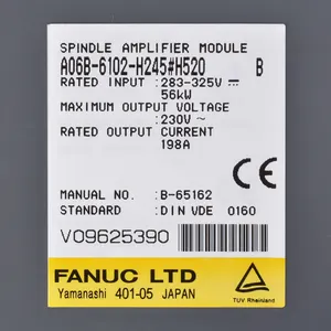 แอมพลิฟายเออร์แกนหมุน fanuc ใหม่ล่าสุด A06B-6102-H245#H520