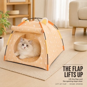 Casa para Mascotas, Tipo Tienda de Campaña, para Todas las Estaciones, Interior y Exterior, Plegable, Lavable, Cama para Gatos, Cachorros y Perros Pequeños - Product Image 3