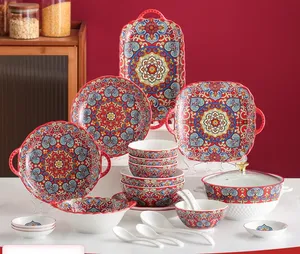 Baroque style ceramic tableware with multiple models can be selected from 4.5-12 inch tableware for hotel wedding household