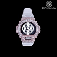 Reloj de pulsera de caucho con diamantes de moissanita y baño de plata de calidad de exportación para hombre y mujer, disponible a precio de exportación desde India.