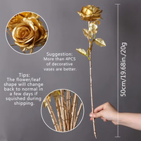 Künstliche Blumen Realistische Rosen Bouquet Seiden-Goldrosen mit Langem Stiel für Heim-Hochzeitsdekoration Party