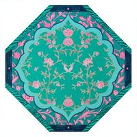 Tapis de Mahjong Floral en Caoutchouc Naturel Pliable Résistant à l'Eau Portable Housse de Table de Jeu pour Quatre Joueurs Fête à Domicile