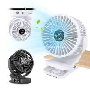 Customized 4 Inch Magnetic Clip Fan Digital <b>Display</b> USB Charging Brushless Motor Baby Stroller Desktop Portable White Black - Product Image 2