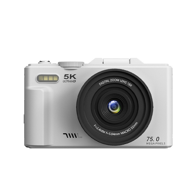 Compact Digital Photography Camera 5K 18X Digital Zoom Vintage Vlog Video Recorder 180 Degree Flip Screen for Vlogging