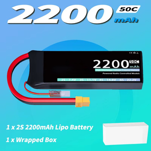 Batterie Lipo 2S 2200mAh 7.4V <span class=keywords><strong>50C</strong></span> avec prise T XT60 pour voiture RC, hélicoptère, drones FPV, pièces de modèles d'avions 502530 18650 21700 - Product Image 5