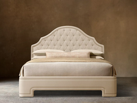 Lit Queen Rhoohill personnalisé, style américain classique, meubles artisanaux simples, cadre en bois massif, tissu en lin pour lit King
