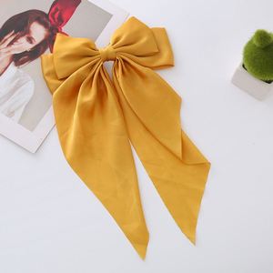 Custom <b>Large</b> Satin <b>Bow</b> Hair Clips Solid Color Ribbon Spring Clip Fashion Girls Sweet Hair Accessories Bowknot Hairpins Women - Product Image 5