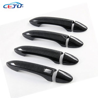 Coque de protection décorative extérieure pour poignée de porte de voiture ABS noir brillant et aspect fibre de carbone pour Jaecoo J5 EV RHD 2025