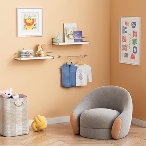 Juego de 2 Estantes <span class=keywords><strong>Flotantes</strong></span> Vintage, Resistentes, para <span class=keywords><strong>Colgar</strong></span> en la Pared, Dorados, para Toallas, Almacenamiento para Cocina, Baño y Sala de Estar - Product Image 6
