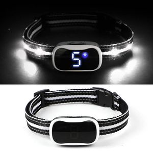 Collar con luz LED antiladridos para perros, pantalla Digital recargable, resistente al agua, vibración, choque, sin ladridos, Collar para detener ladridos - Product Image 5