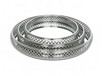 Ensemble de plateaux en métal argenté avec base miroir, plateaux décoratifs miroir pour bijoux, cosmétiques, desserts, table, décoration de maison, mariage, fête